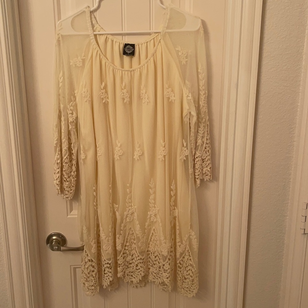 Lace summer dress (looks great with boots!)